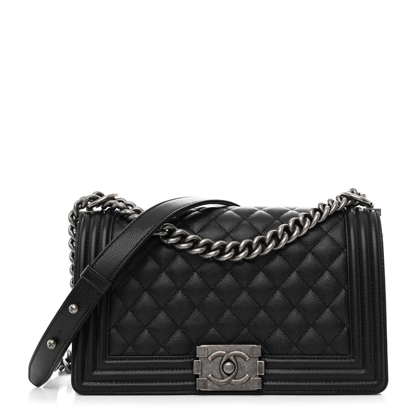 Caviar Quilted Medium Boy Flap Black
