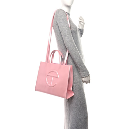 Telfar Metallic Vegan Leather Medium Shopping Bag Ballerina 2 of 9