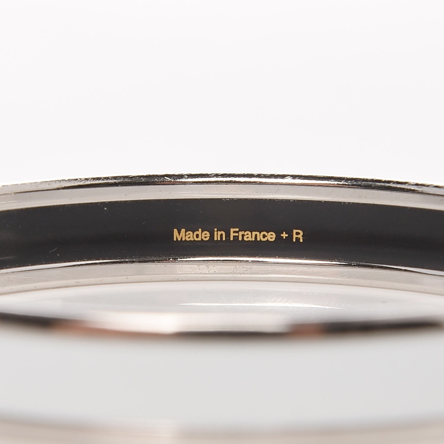 Hermes Enamel Printed Narrow Caleche Bracelet 62 White 4 of 5