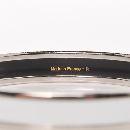 Hermes Enamel Printed Narrow Caleche Bracelet 62 White 4 of 5