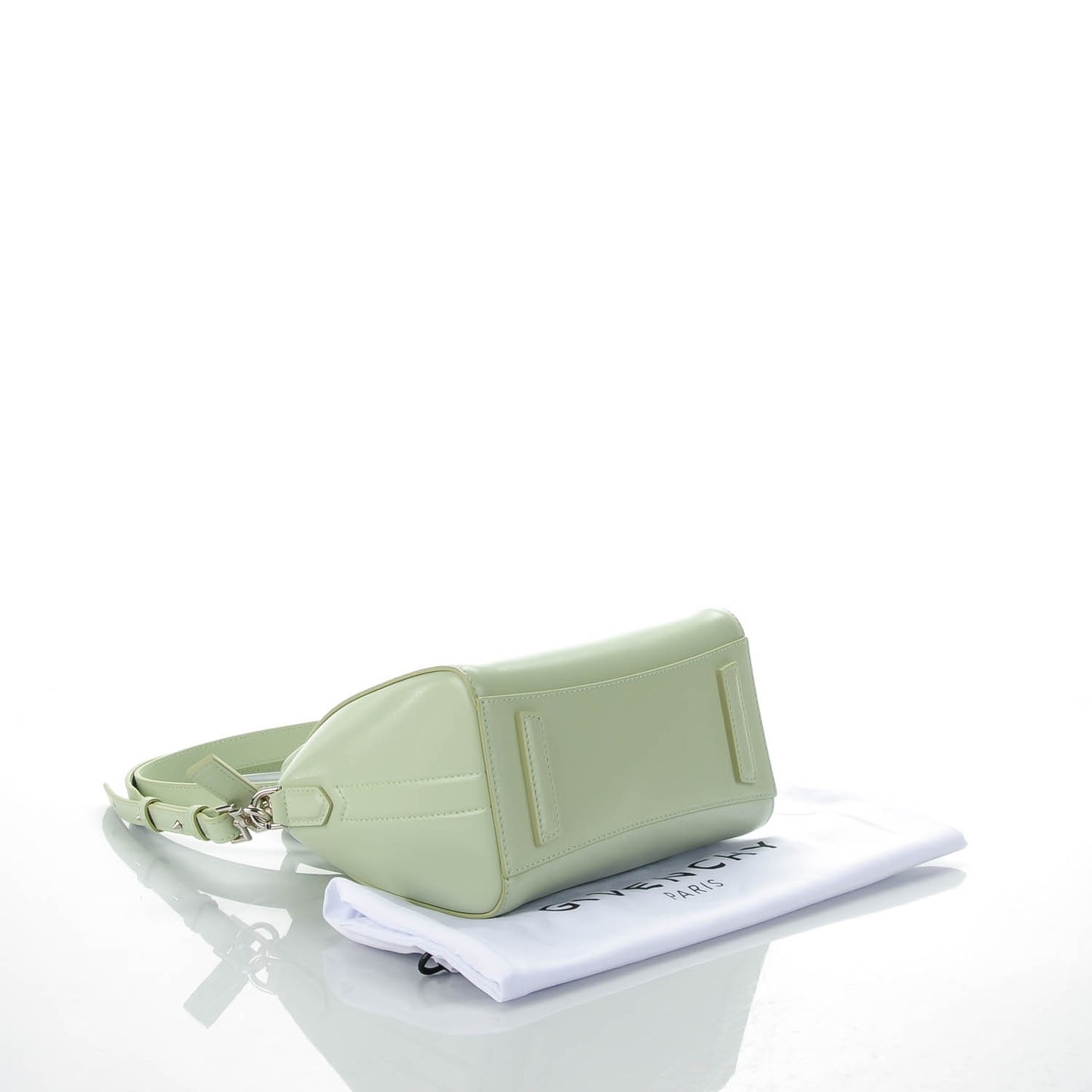 Shiny Lord Calfskin Mini Antigona Aqua Green