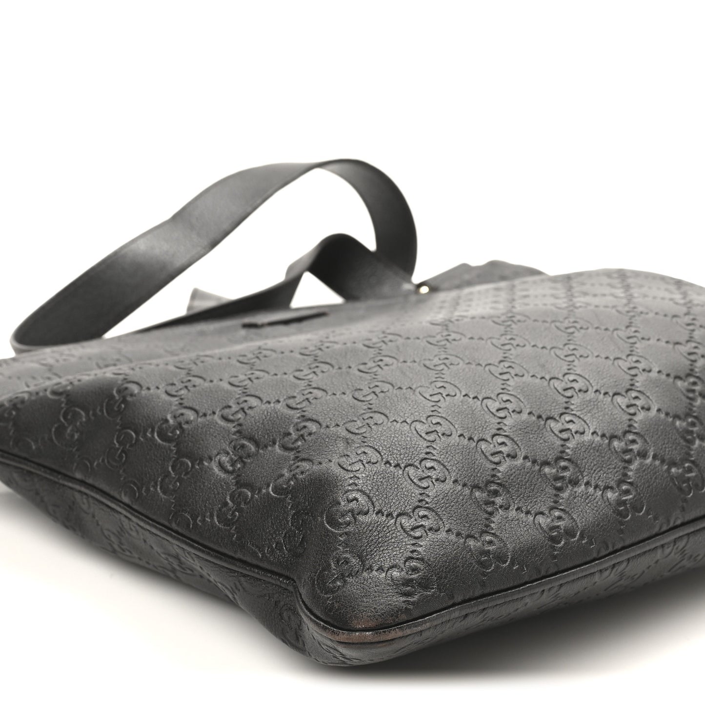 Guccissima Medium Flat Messenger Bag Black