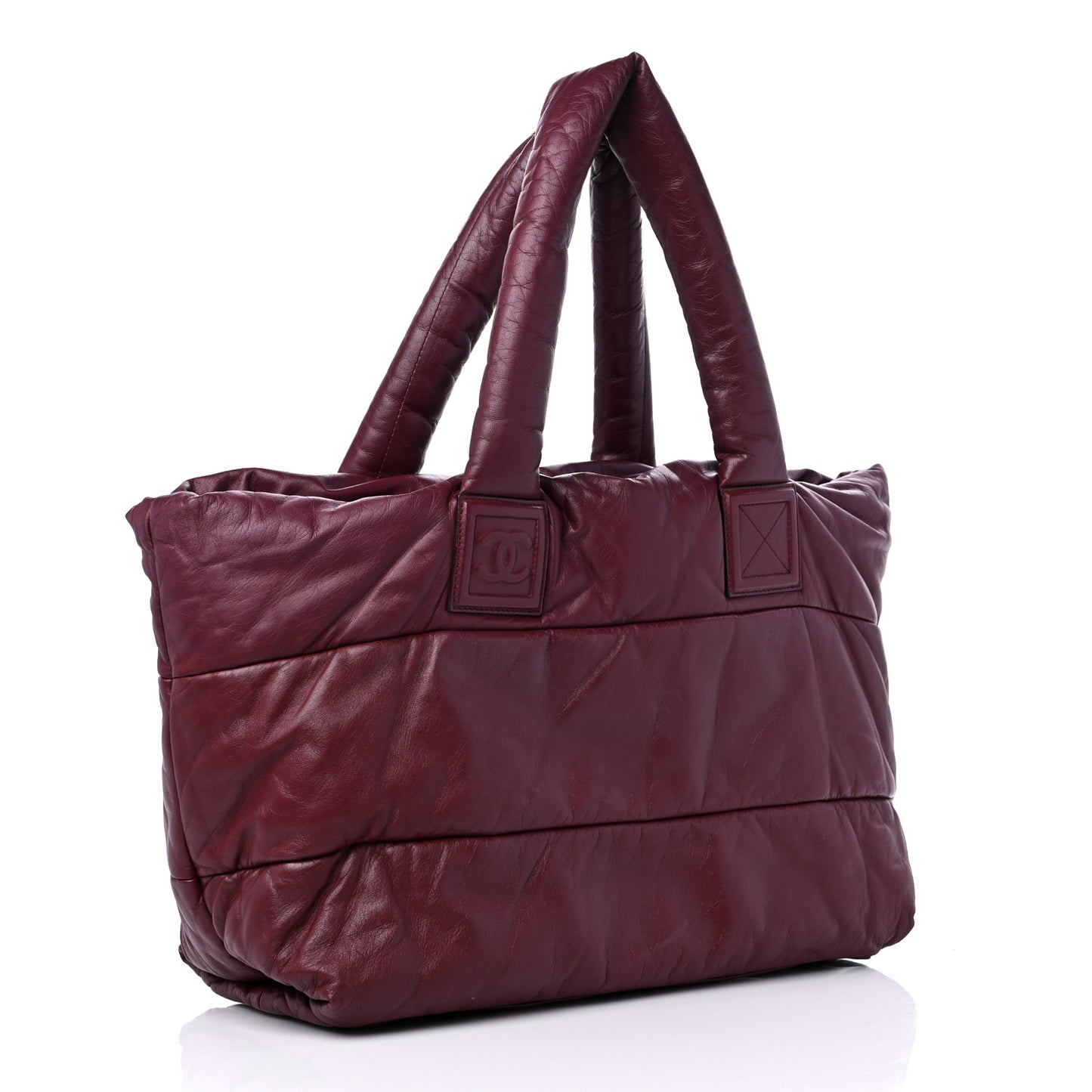 Lambskin Quilted Medium Coco Cocoon Reversible Tote Black