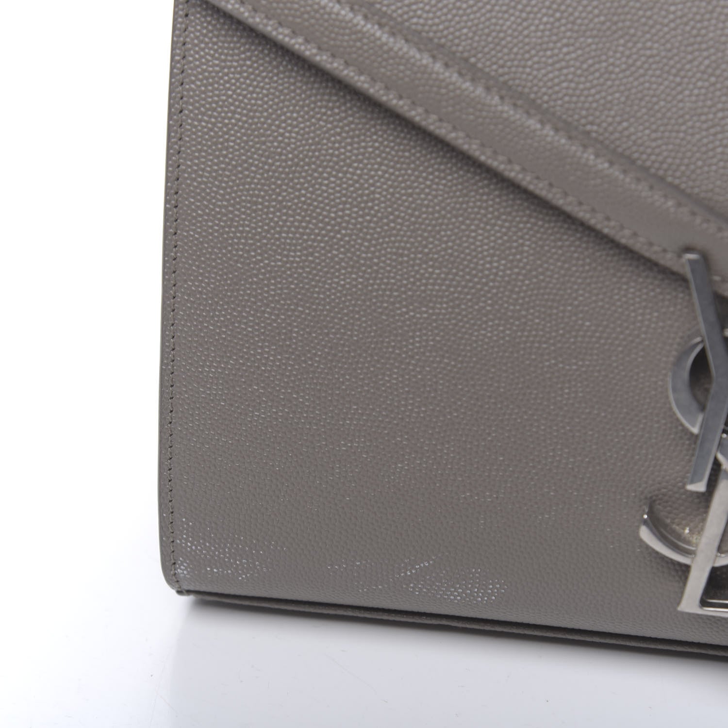 Saint Laurent Grain de Poudre Medium Classic Monogram Cassandra Top Handle Fog 10 of 13