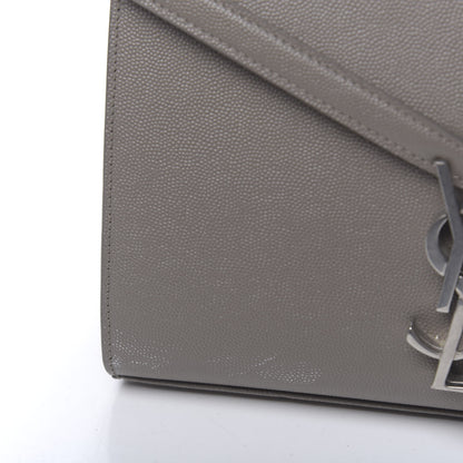 Saint Laurent Grain de Poudre Medium Classic Monogram Cassandra Top Handle Fog 10 of 13