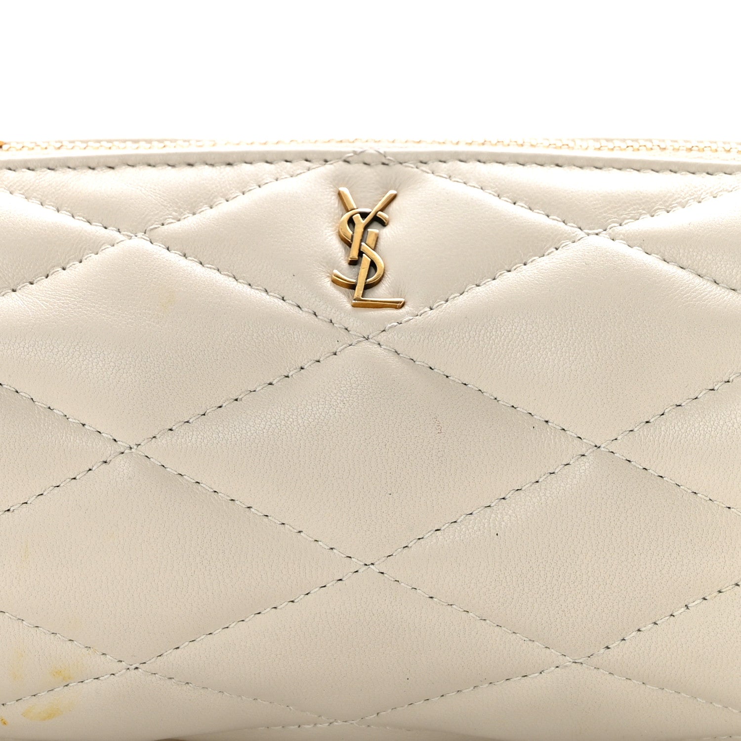 Saint Laurent Lambskin Monogram Mini Sade Tube Bag Crema Soft
