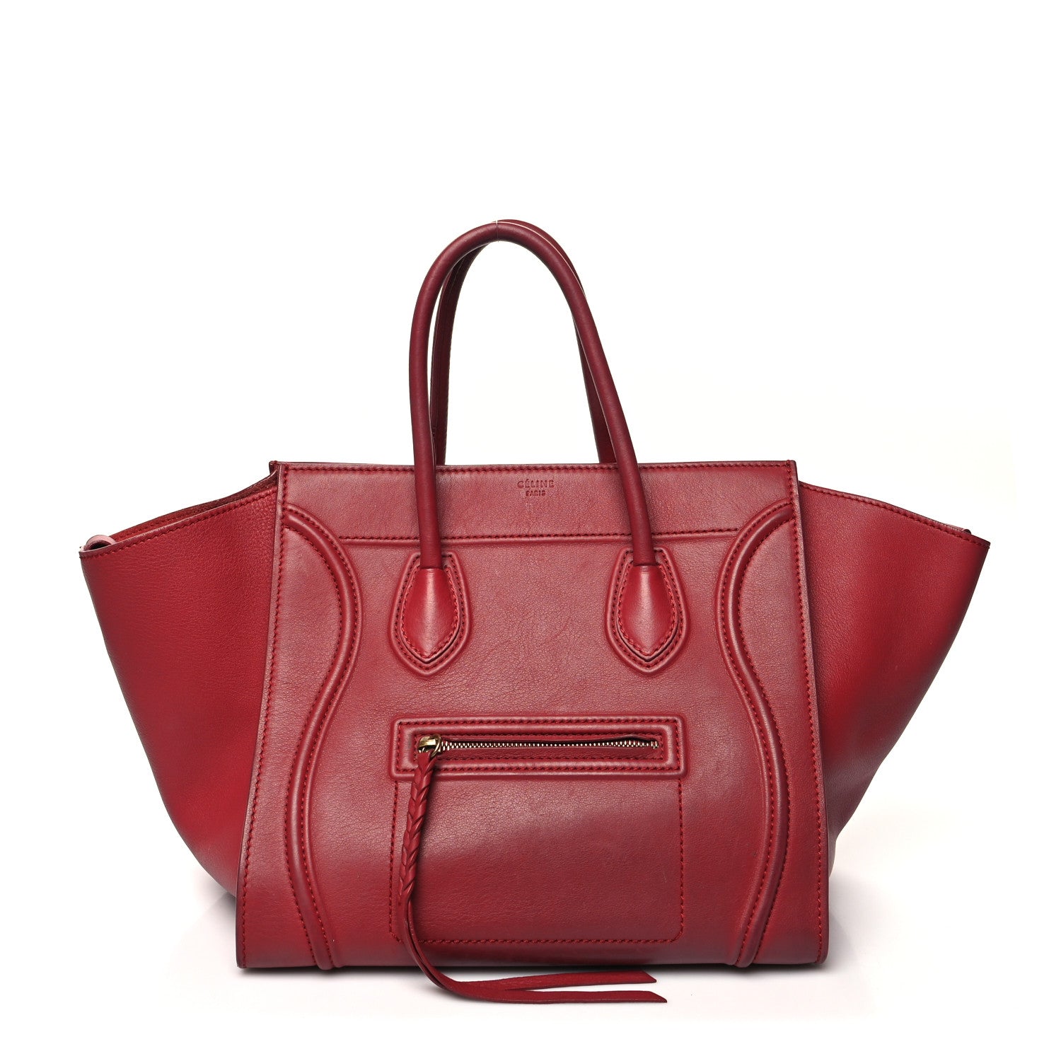 Celine Baby Grained Calfskin Medium Phantom Luggage Carmin 1 of 20