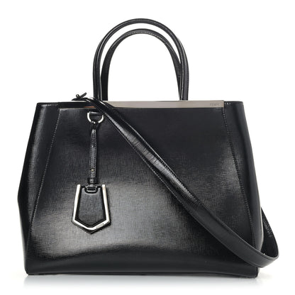 Fendi Patent Vitello Elite Regular 2Jours Tote Black 1 of 9