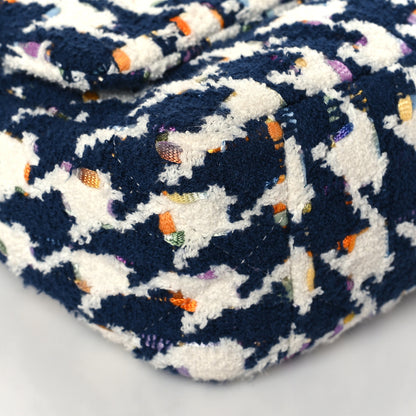 Chanel Tweed Quilted Medium Chanel 19 Flap Ecru Navy Blue Multicolor 9 of 10