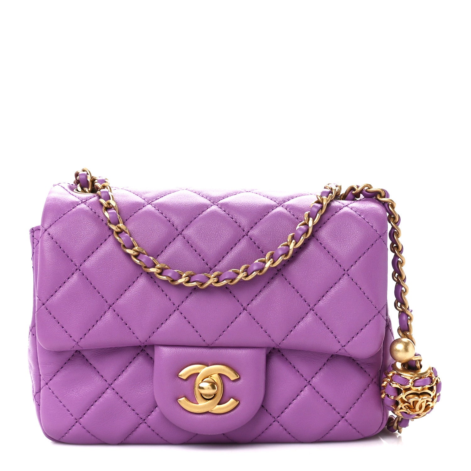 Chanel Lambskin Quilted Mini Pearl Crush Flap Purple 1 of 11