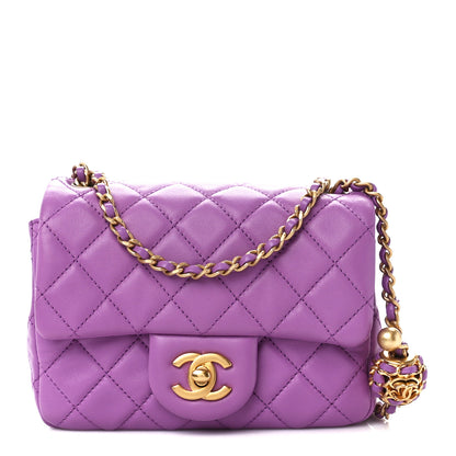 Chanel Lambskin Quilted Mini Pearl Crush Flap Purple 1 of 11