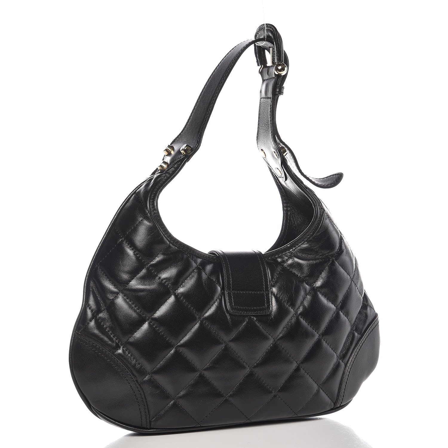 Burberry Calfskin Quilted Small Brook Hobo Black 3 of 7