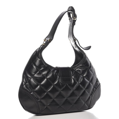 Burberry Calfskin Quilted Small Brook Hobo Black 3 of 7