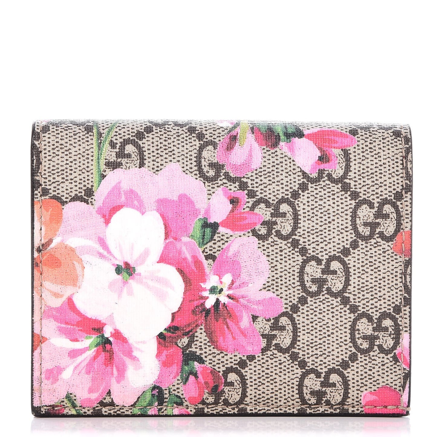 GG Supreme Monogram Blooms Card Case Beige Multicolor Dry Rose
