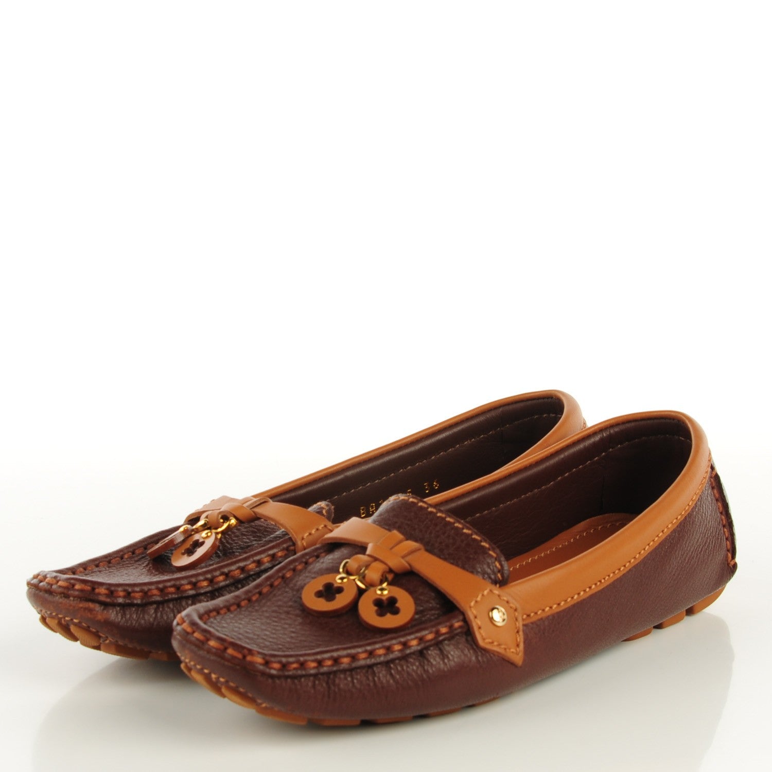 Louis Vuitton Calfskin Oxford Loafers 36 Brown 3 of 9