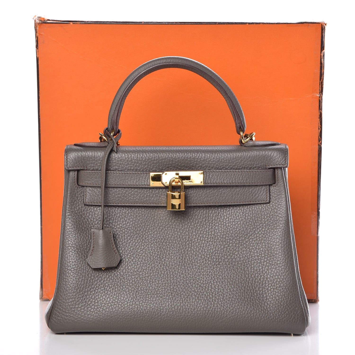 Hermes Taurillon Clemence Kelly Retourne 28 Etain 42 of 42