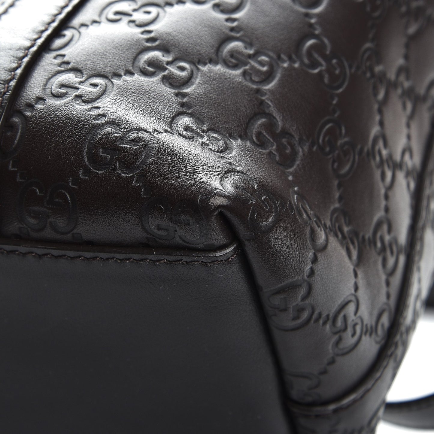 Guccissima Medium GG Charm Dome Satchel Dark Brown