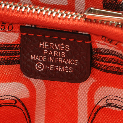 Hermes Epsom Silk'in Compact Wallet Rouge H Orange Poppy 6 of 7