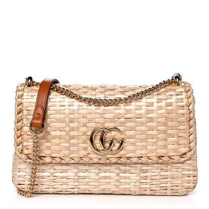Gucci Glazed Wicker Small Cestino Shoulder Bag Natural 1 of 13