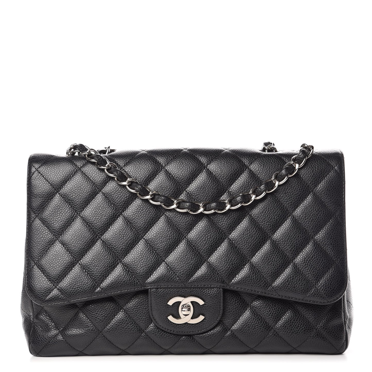 Caviar Quilted Jumbo Single Flap Black