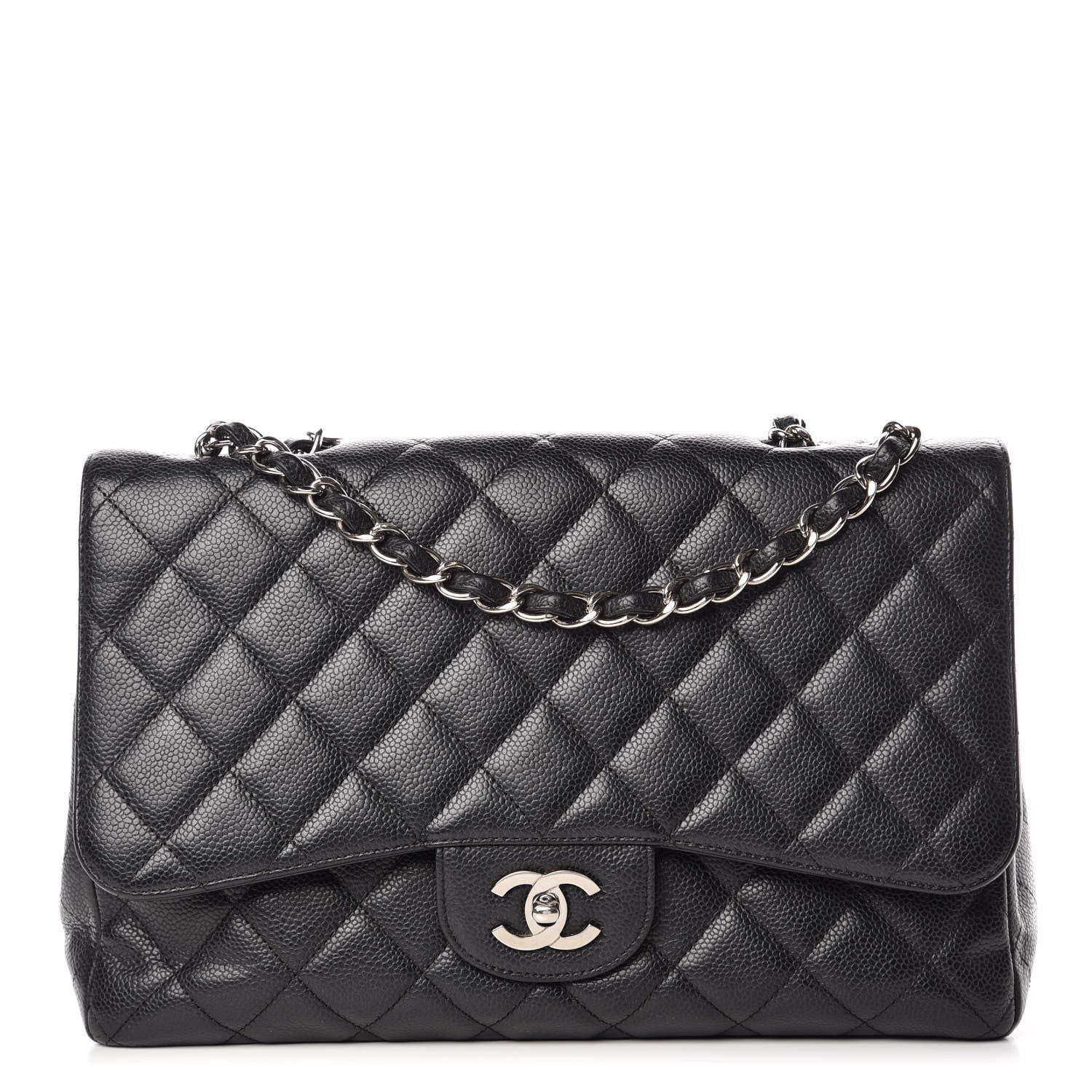 Chanel Caviar Quilted Jumbo Single Flap Black 1 of 9