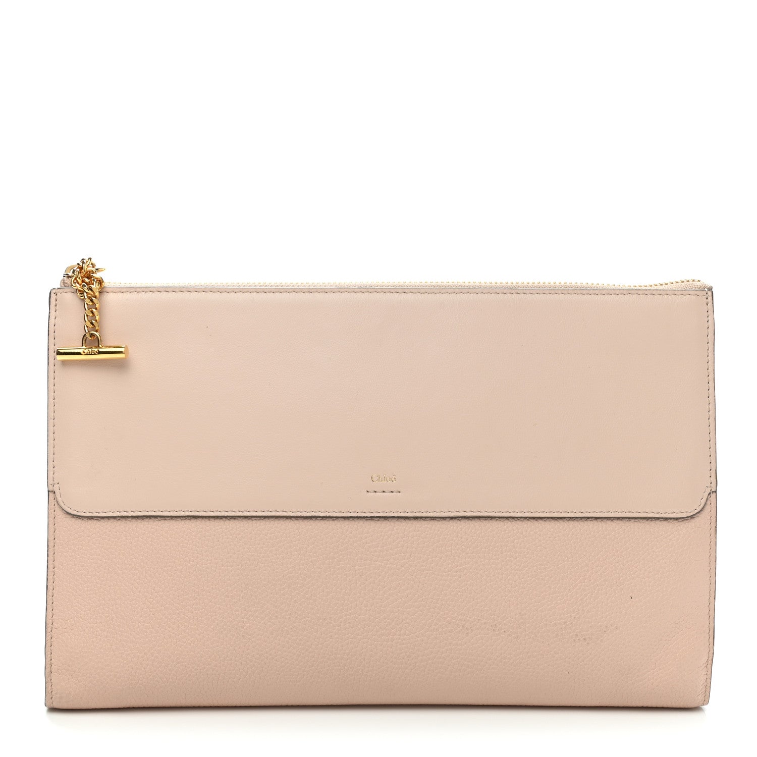 Chloe Grained Calfskin Joe Clutch Cement Pink 1 of 11