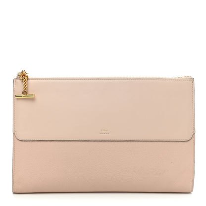 Chloe Grained Calfskin Joe Clutch Cement Pink 1 of 11