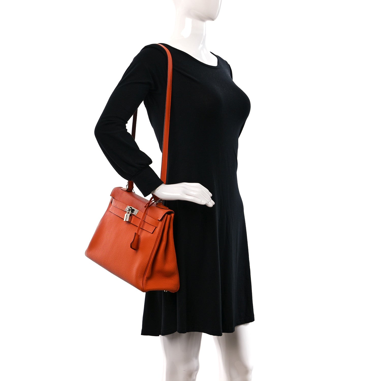 Hermes Togo Kelly Retourne 32 Orange 2 of 13