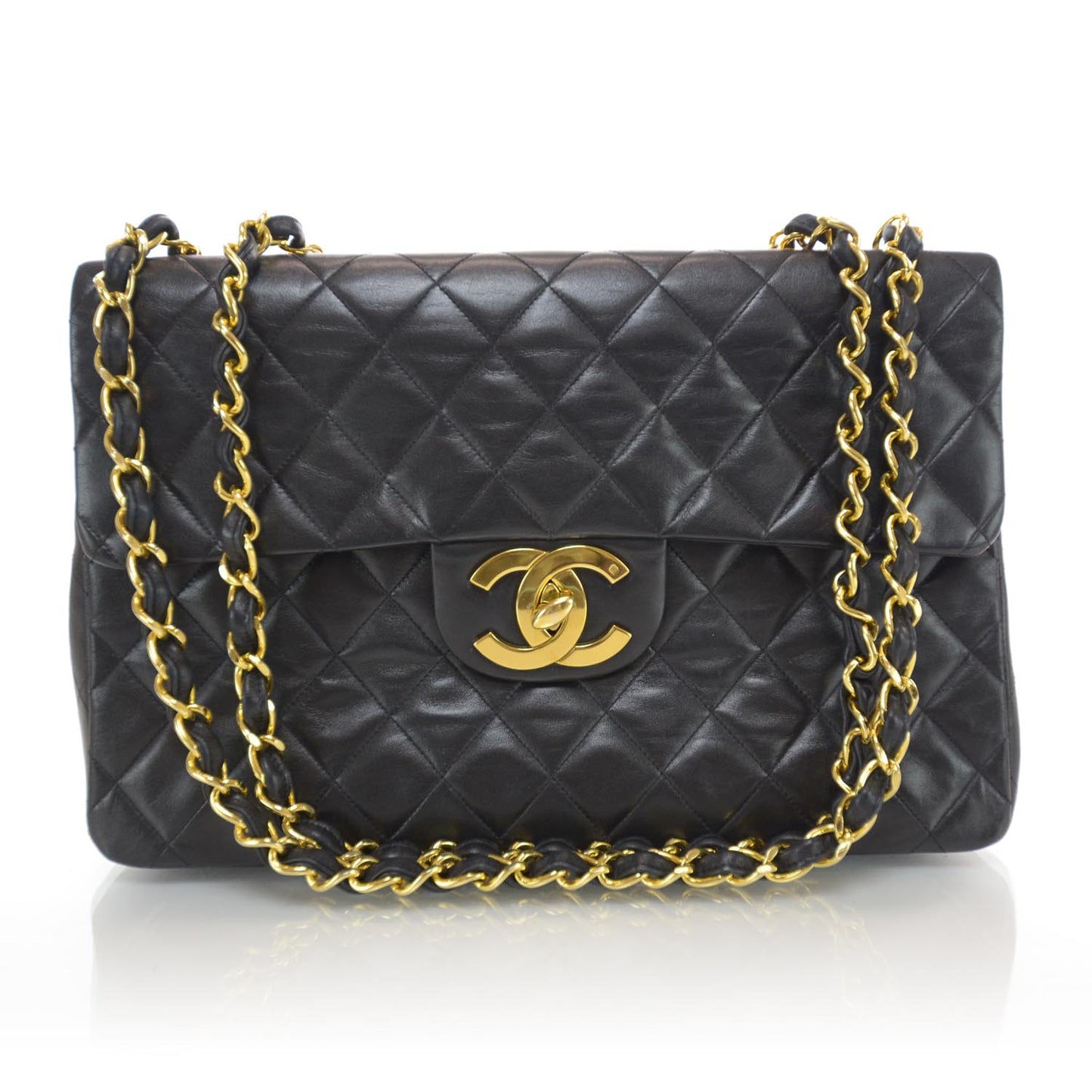 Lambskin XL Jumbo Flap Black
