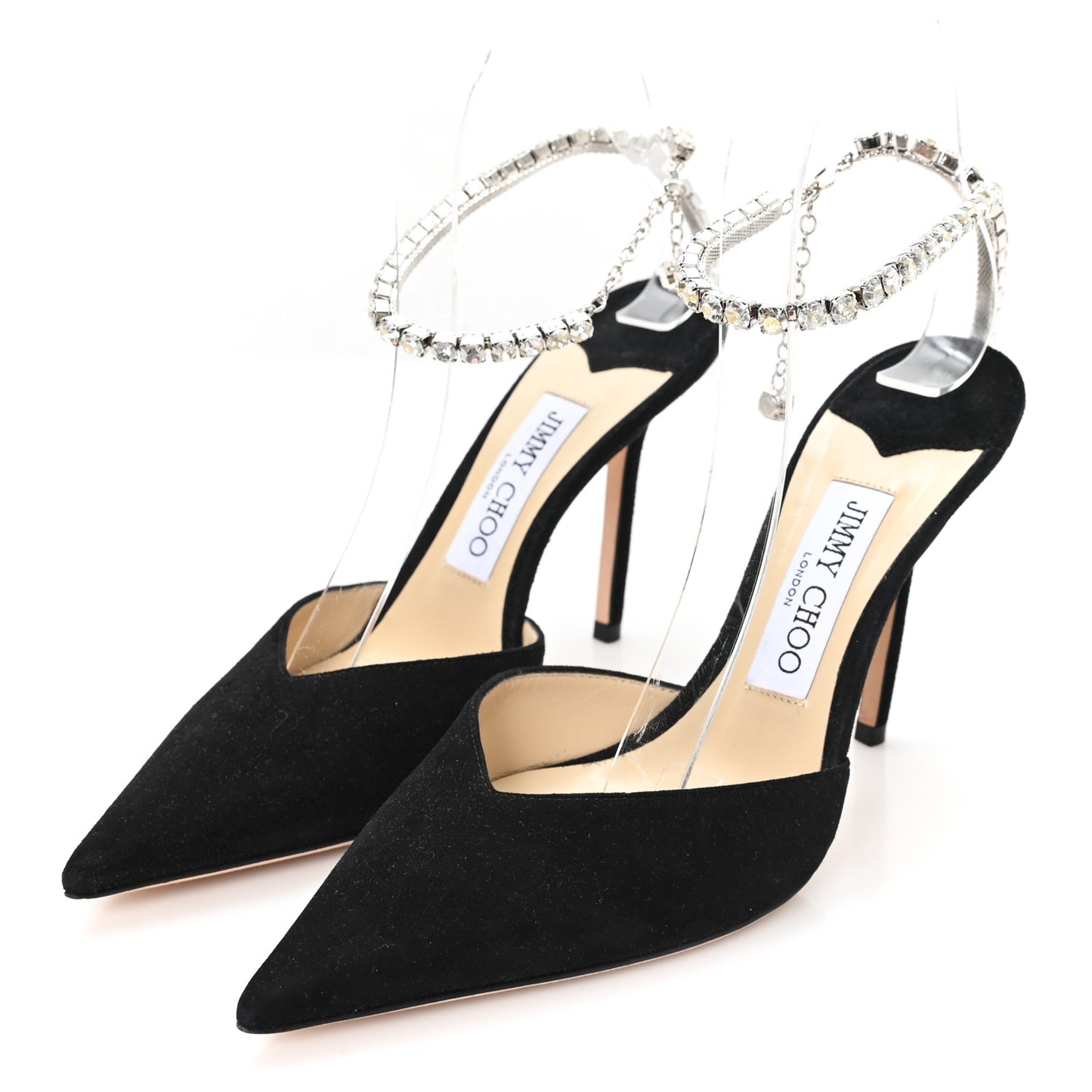 Suede Crystal Saeda 100 Pumps 37 Black