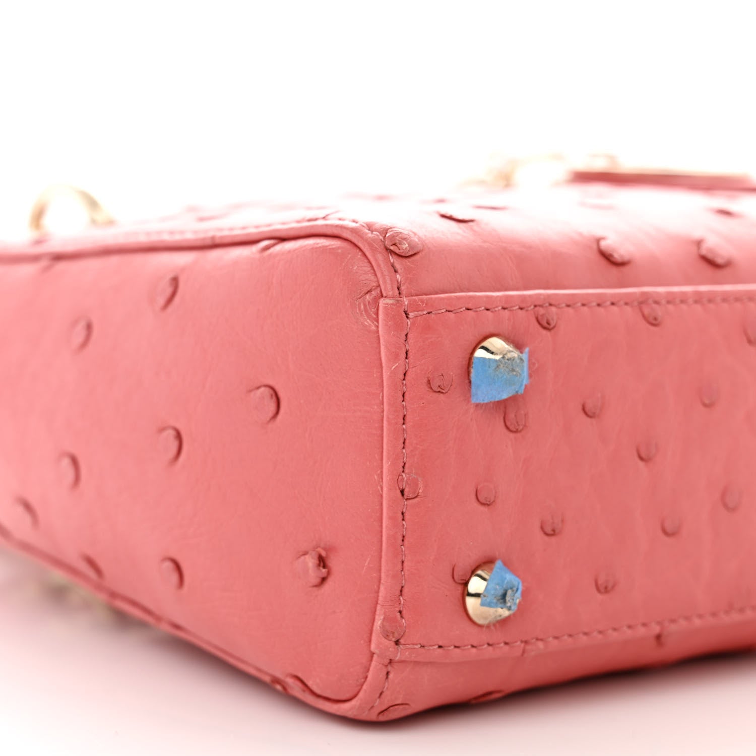 Christian Dior Ostrich Mini Lady Dior Pink 9 of 10
