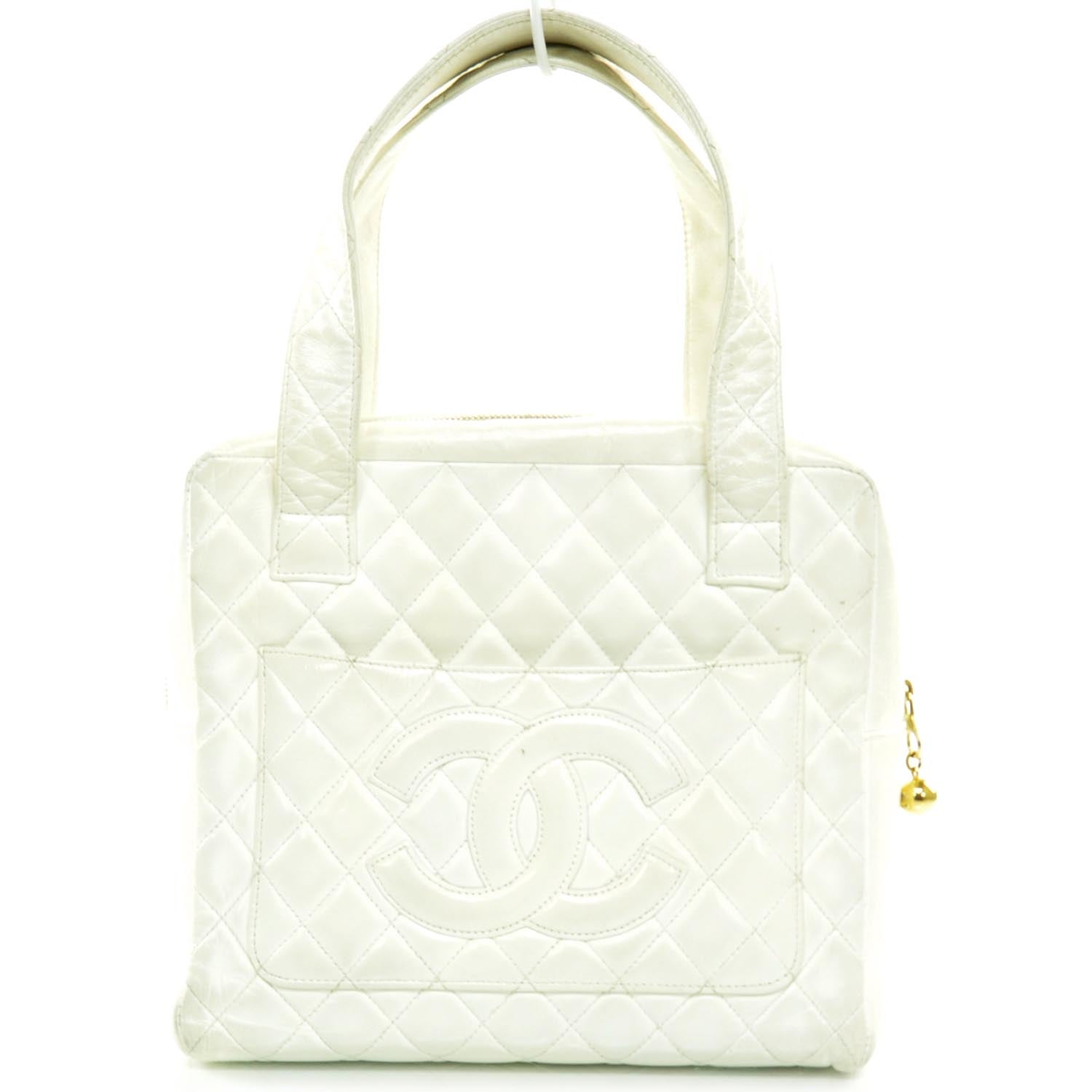 Chanel Lambskin Quilted CC Handbag White 4 of 9
