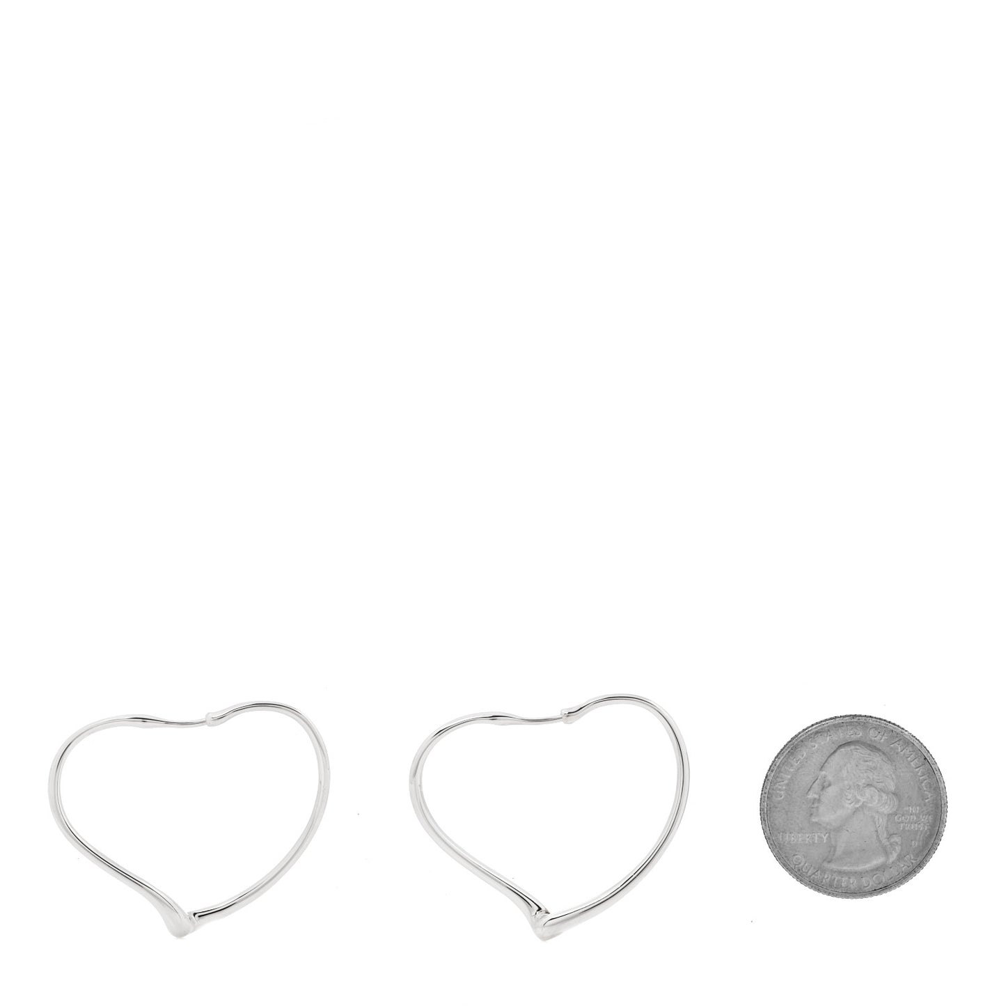 Sterling Silver Small Elsa Peretti Open Heart Hoop Earrings