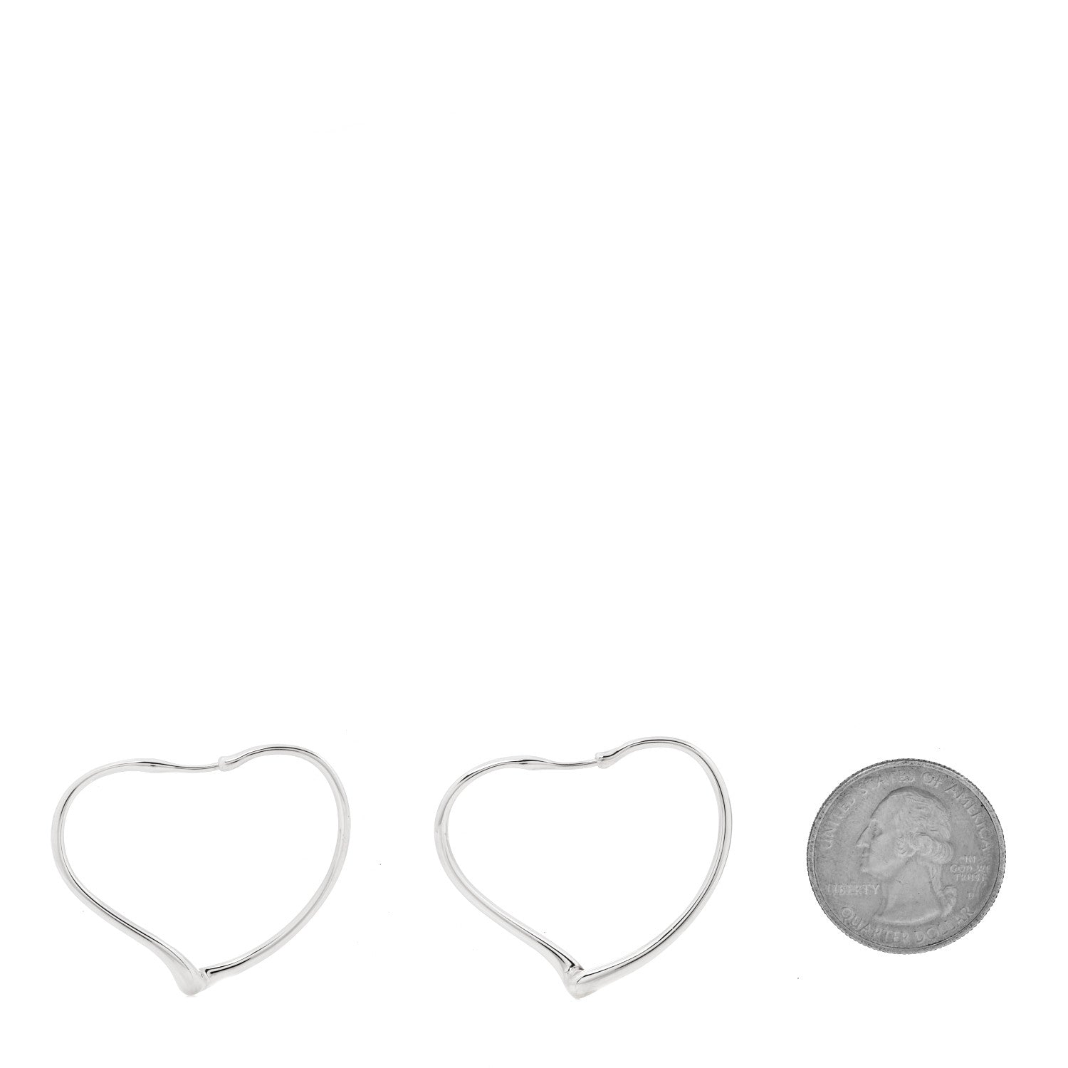 Tiffany Sterling Silver Small Elsa Peretti Open Heart Hoop Earrings 2 of 5