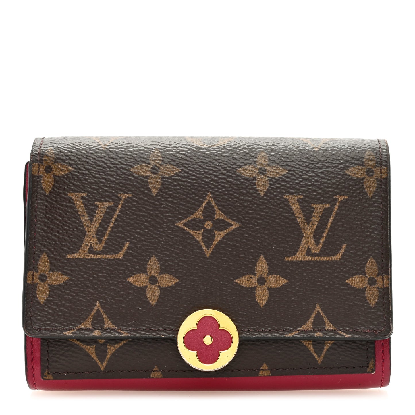 Monogram Flore Compact Wallet Fuchsia