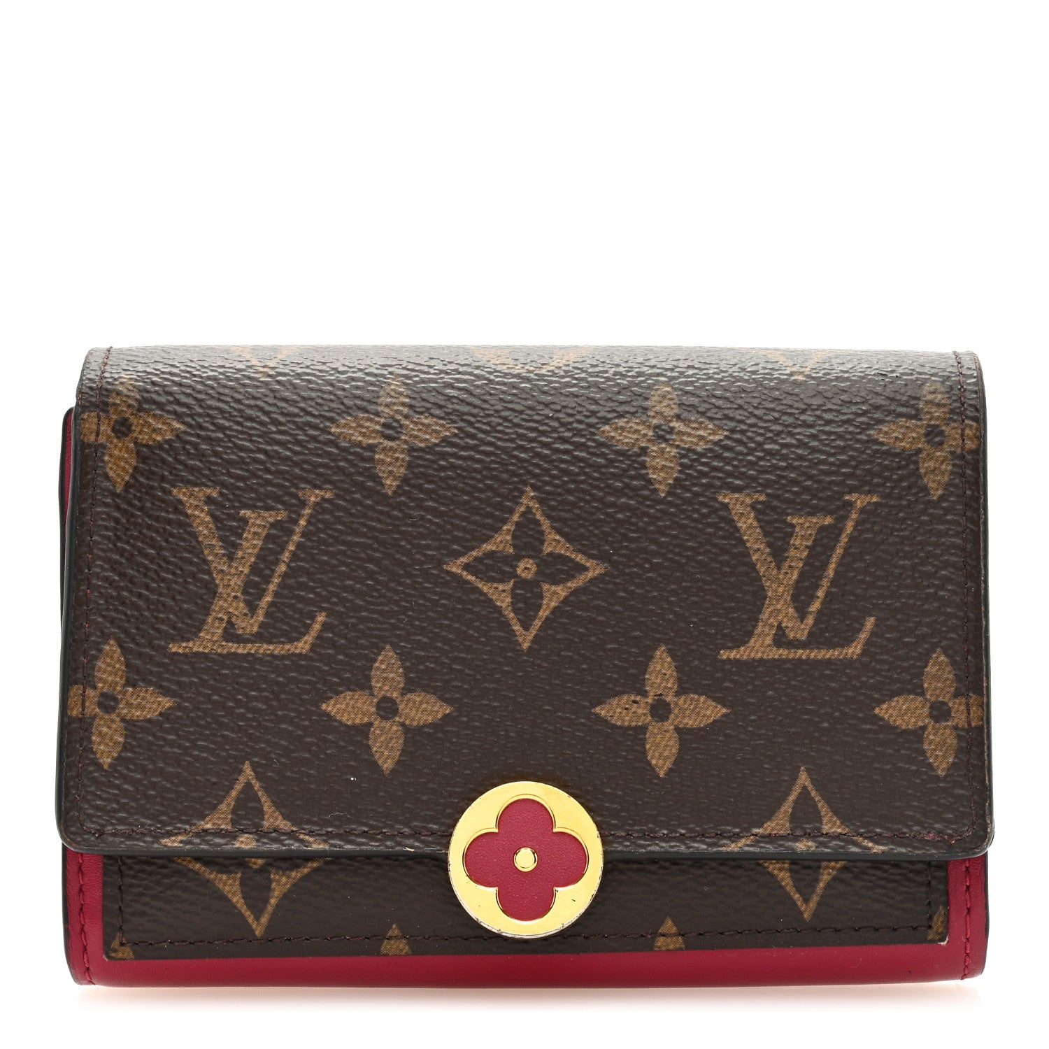 Louis Vuitton Monogram Flore Compact Wallet Fuchsia 1 of 6
