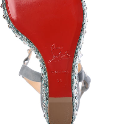 Christian Louboutin Mini Glitter Studded Pyradiams 110 Platform Sandals 39 Version Silver Green 7 of 7
