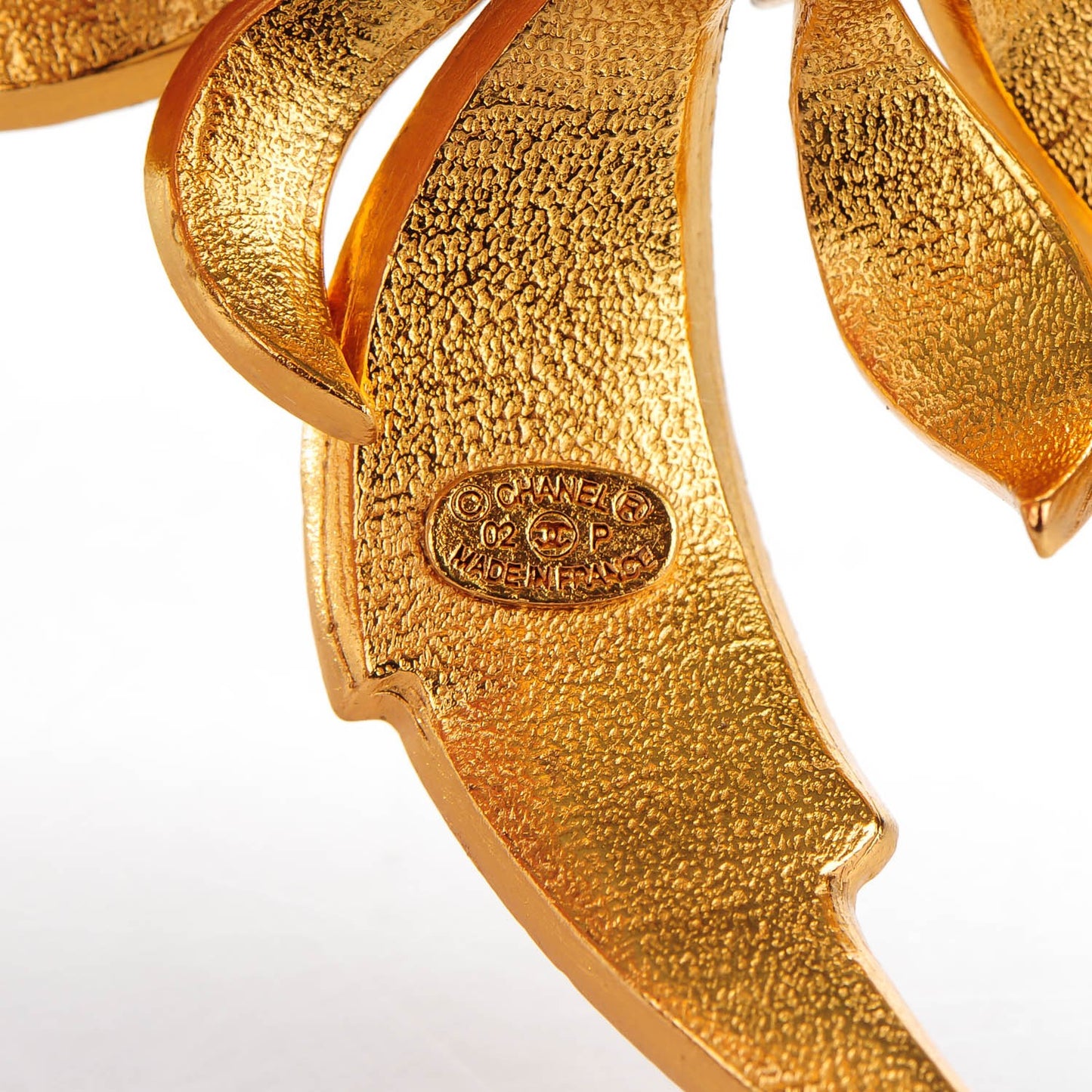 Pearl Crystal Large Palm Tree Cuff Gold