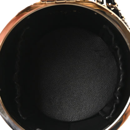 Chanel Metal Lambskin Quilted Mini Lock Frame Vanity Clutch Black 5 of 10
