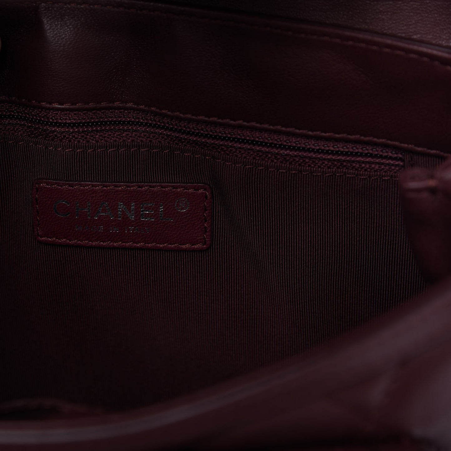 Lambskin Quilted Saddle Bag Dark Red