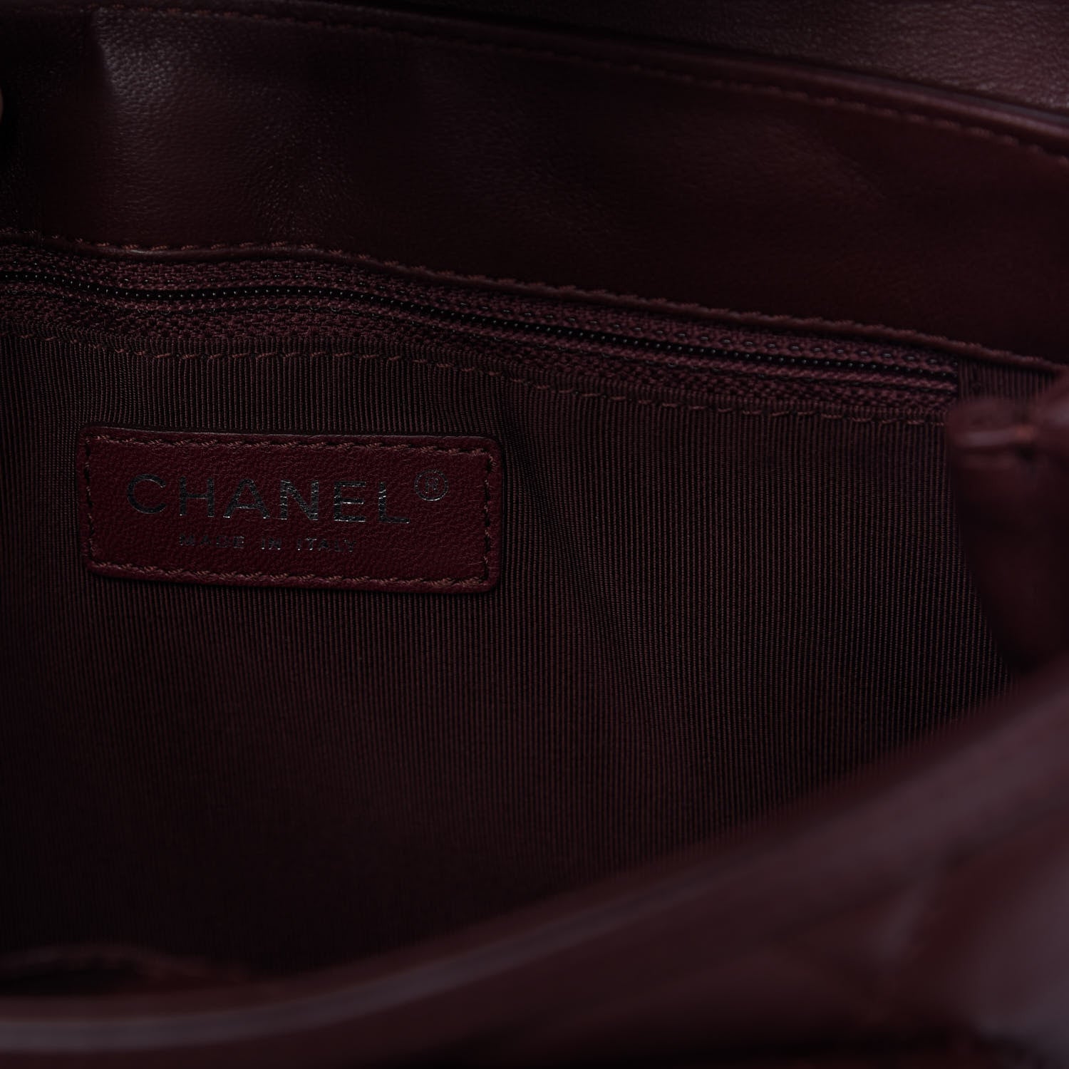 Chanel Lambskin Quilted Saddle Bag Dark Red 8 of 9