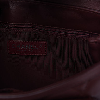 Chanel Lambskin Quilted Saddle Bag Dark Red 8 of 9