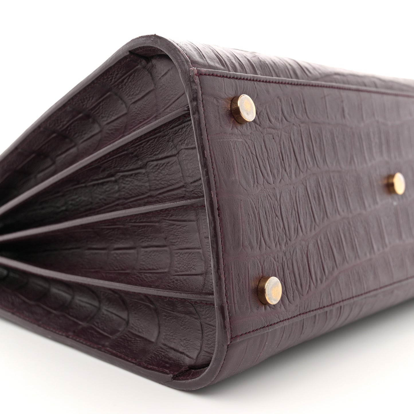 Calfskin Crocodile Embossed Small Sac de Jour Wine