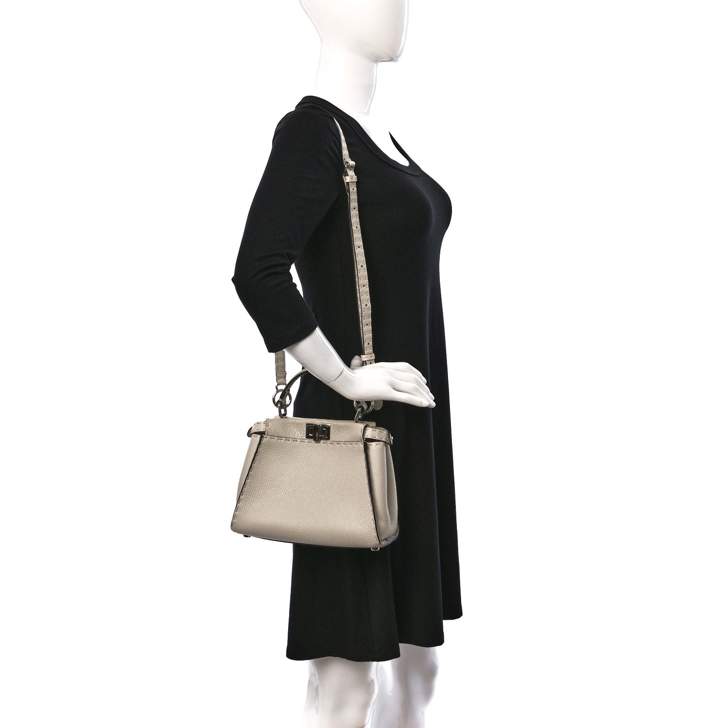 Cuoio Romano Selleria Mini Peekaboo Iconic Satchel Latte