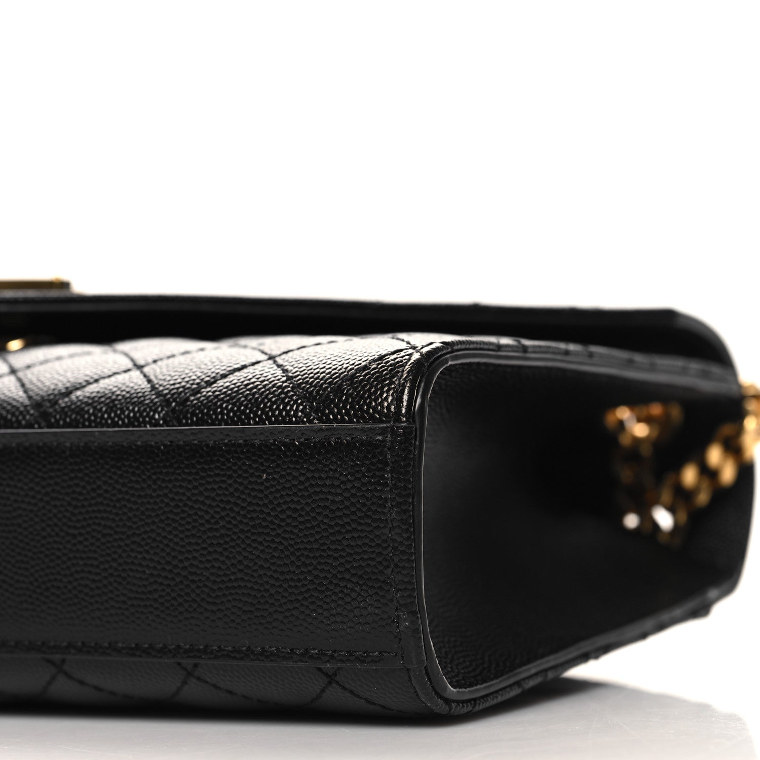 Saint Laurent Grain De Poudre Textured Mixed Matelasse Triquilt Medium Monogram Satchel Black 9 of 9