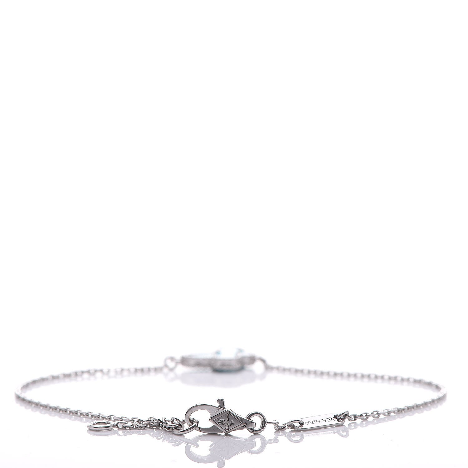 Van Cleef & Arpels 18K White Gold Turquoise Sweet Alhambra Butterfly Bracelet 3 of 8