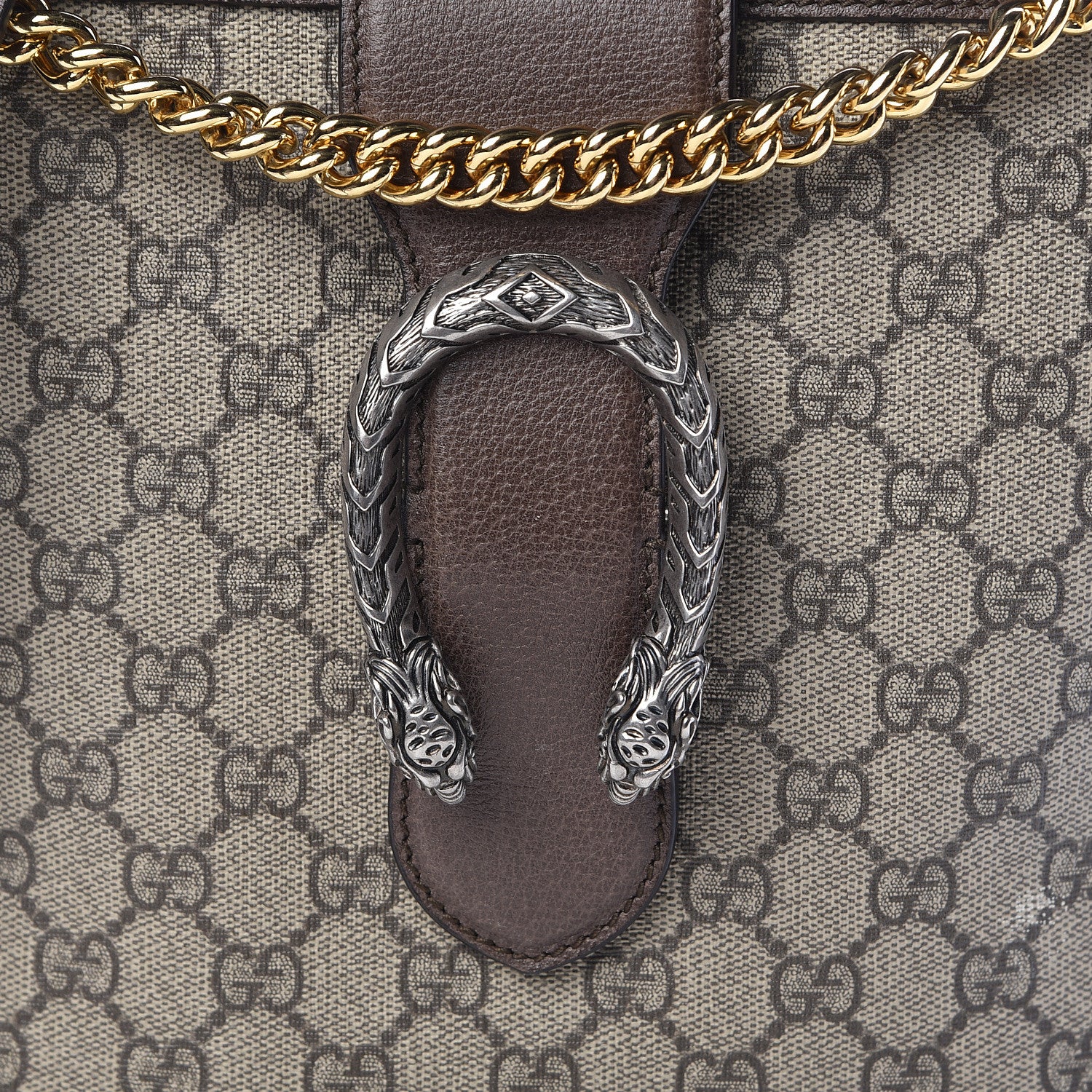 Gucci GG Supreme Monogram Medium Dionysus Bucket Bag Beige New Acero 8 of 10