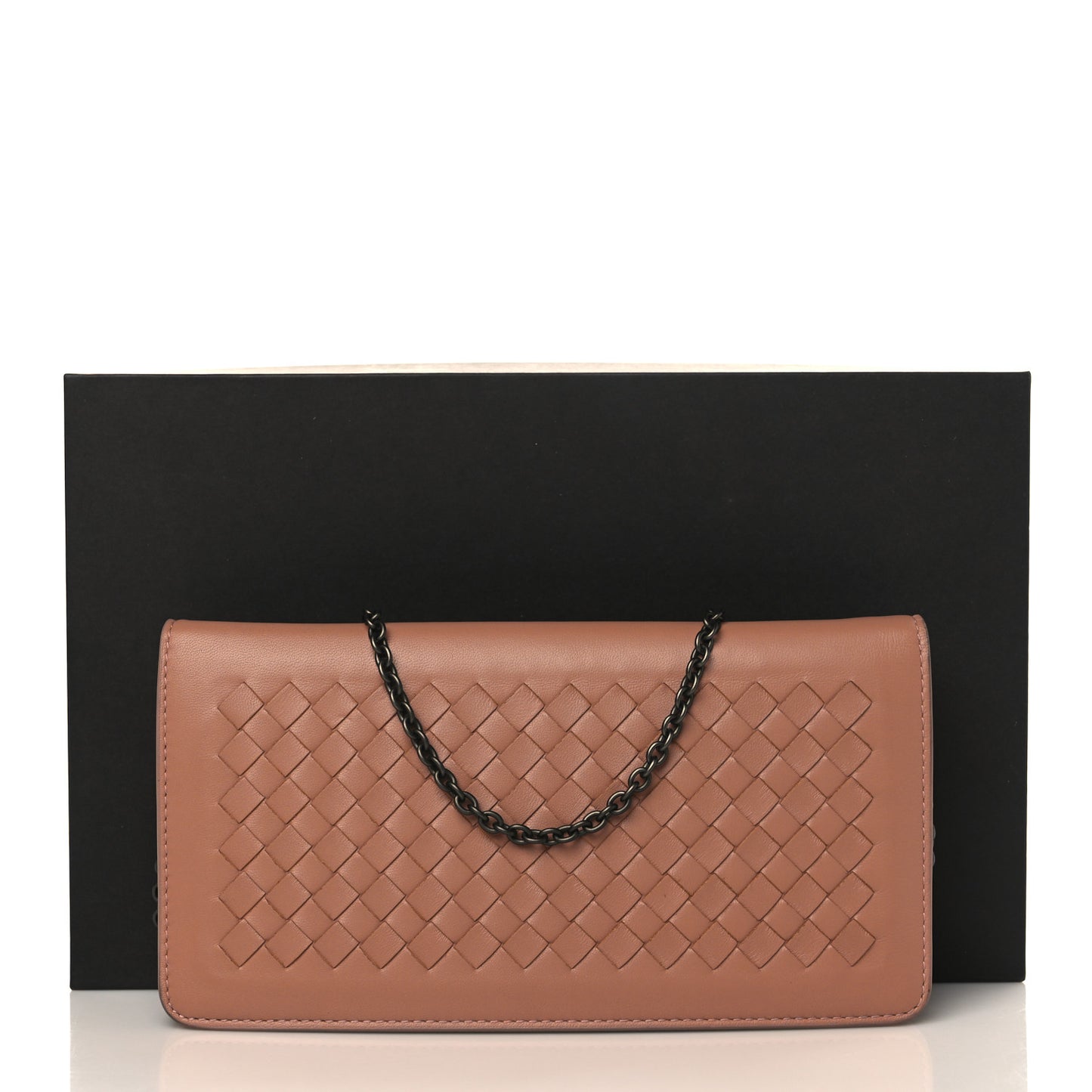 Nappa Intrecciato Continental Wallet On Chain Dusty Rose
