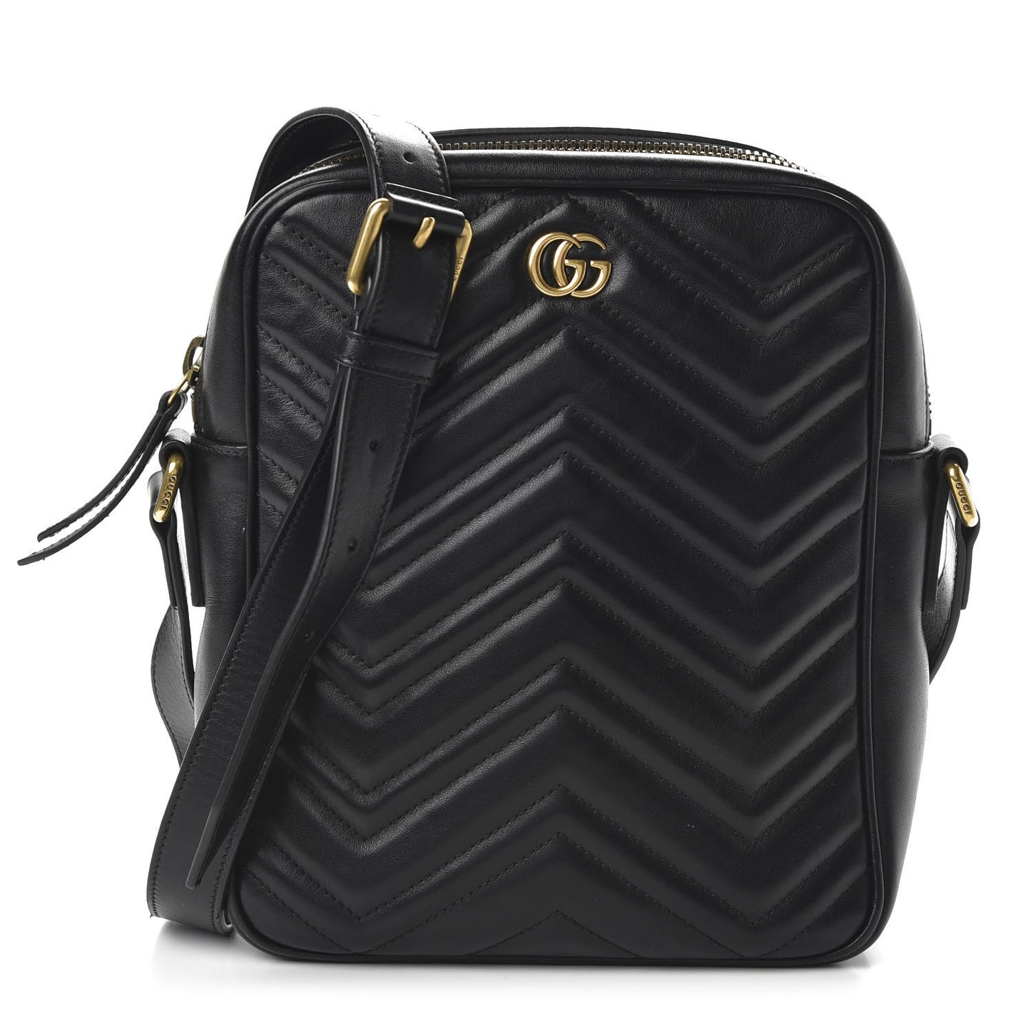 Calfskin Matelasse GG Marmont Travel Bag Black