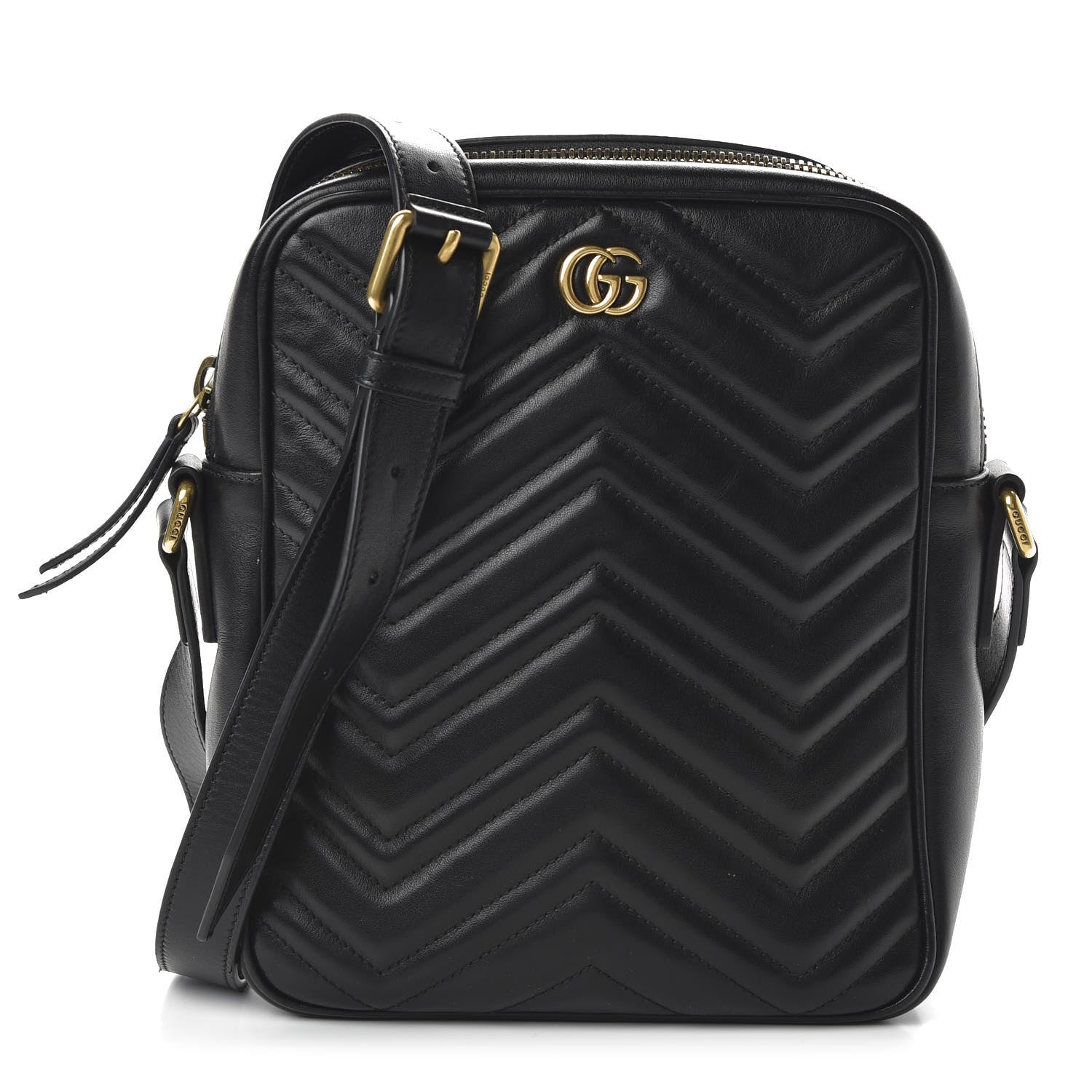 Gucci Calfskin Matelasse GG Marmont Travel Bag Black 1 of 10